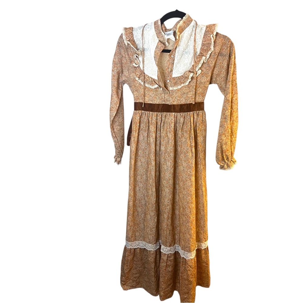 NOS Cinderella prairie 70s maxi girls dress 12 new deadstock country vintage